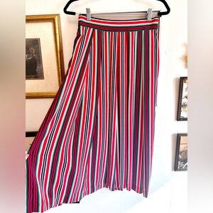 1970s Vintage Preppy Aquascutum of London Pleated Stripe Skirt